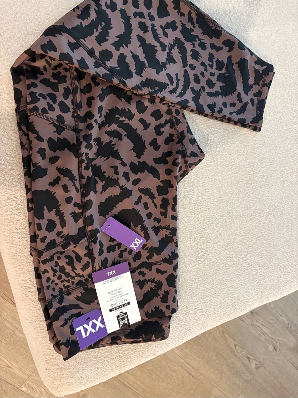 Activewear High-Waist Leopard Leggings - Brown/Black